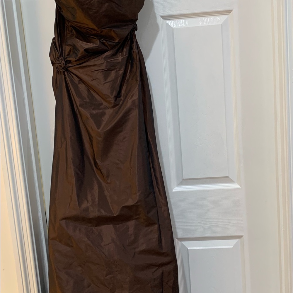 Vintage Pamela Dennis Couture Brown Strapless Gown - Picture 6 of 9